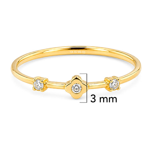 Anillo Inspirado Flor Van C con Circonia Oro 10K