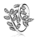 Anillo Pan 1:1 Hojas con Circonias, Plata .925