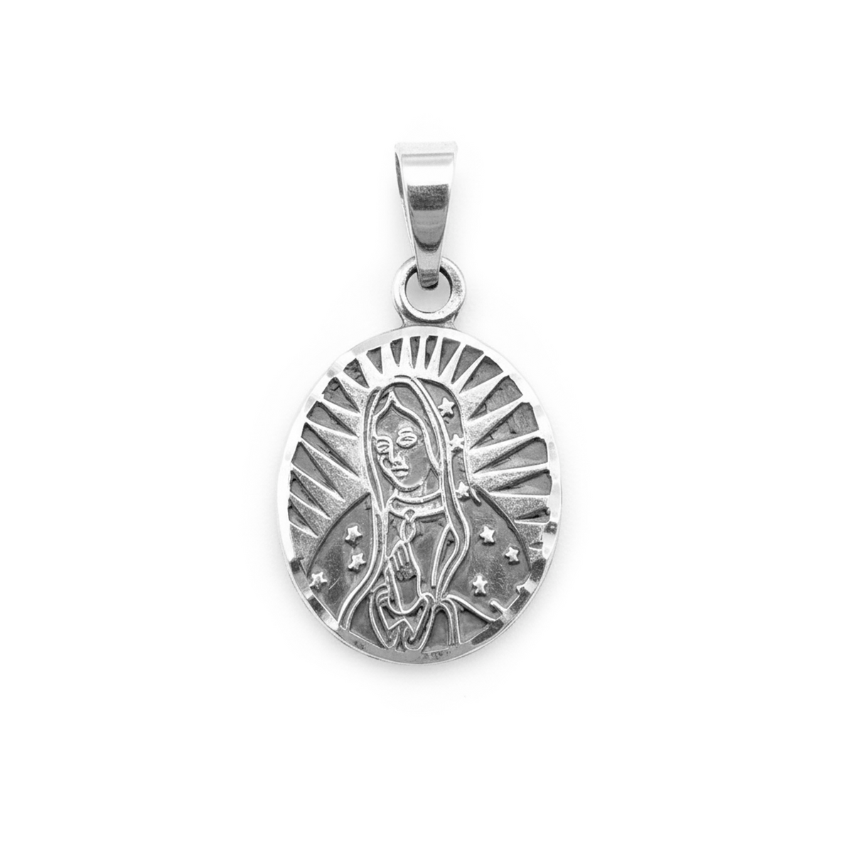 Dije Virgen de Guadalupe Ovalada de 3cm Plata .925