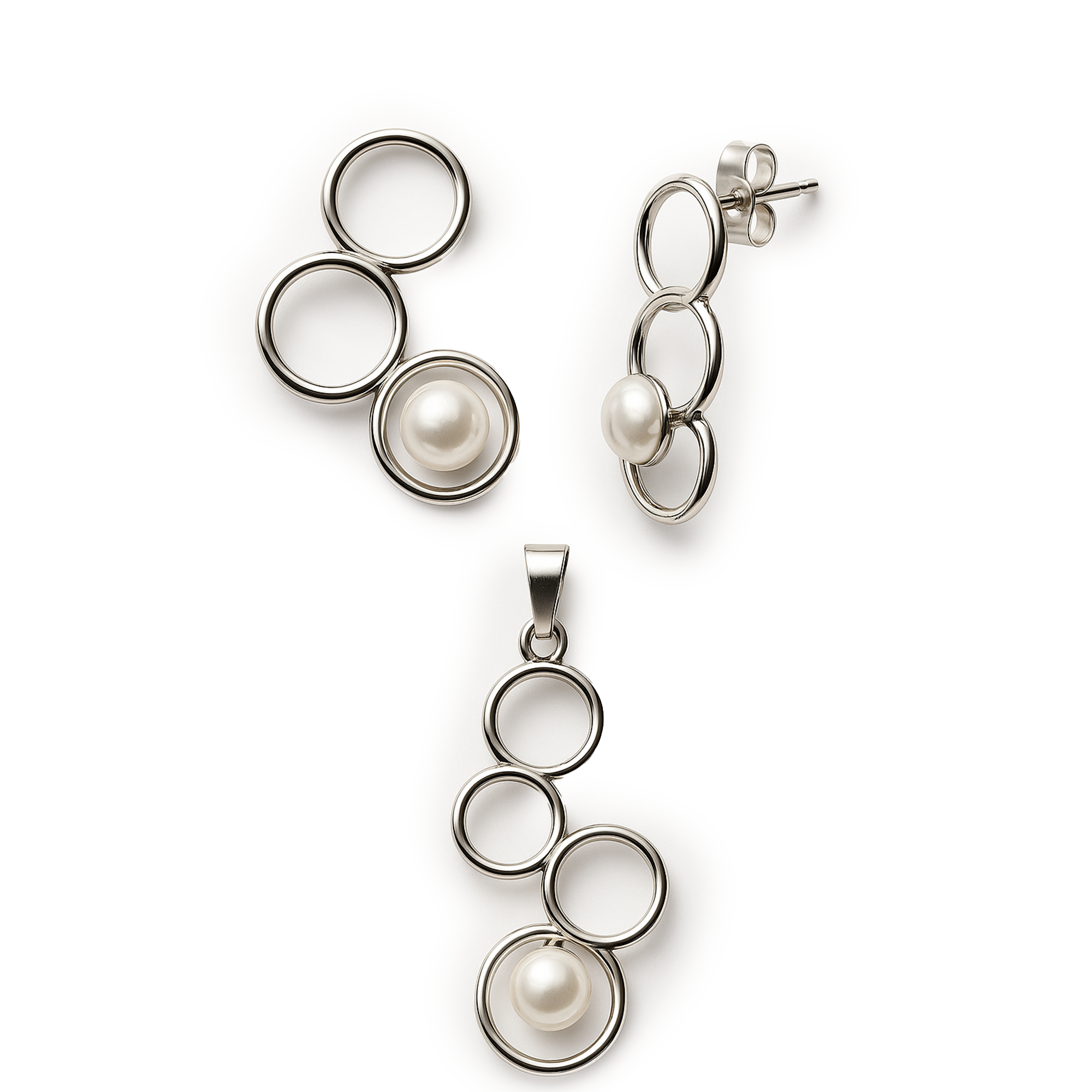 SET PERLA PLATA .925