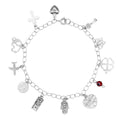Pulsera Dijes de los 12 Deseos con Cadena Eslabones Plata .925