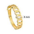 Anillo Eslabones Hexágonos Liso Oro 10K