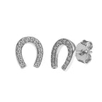 Arete Broquel Herradura con Circonias Plata .925