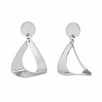 Arete Mediano Gota Torcida Lisa Hecha a Mano Plata .925