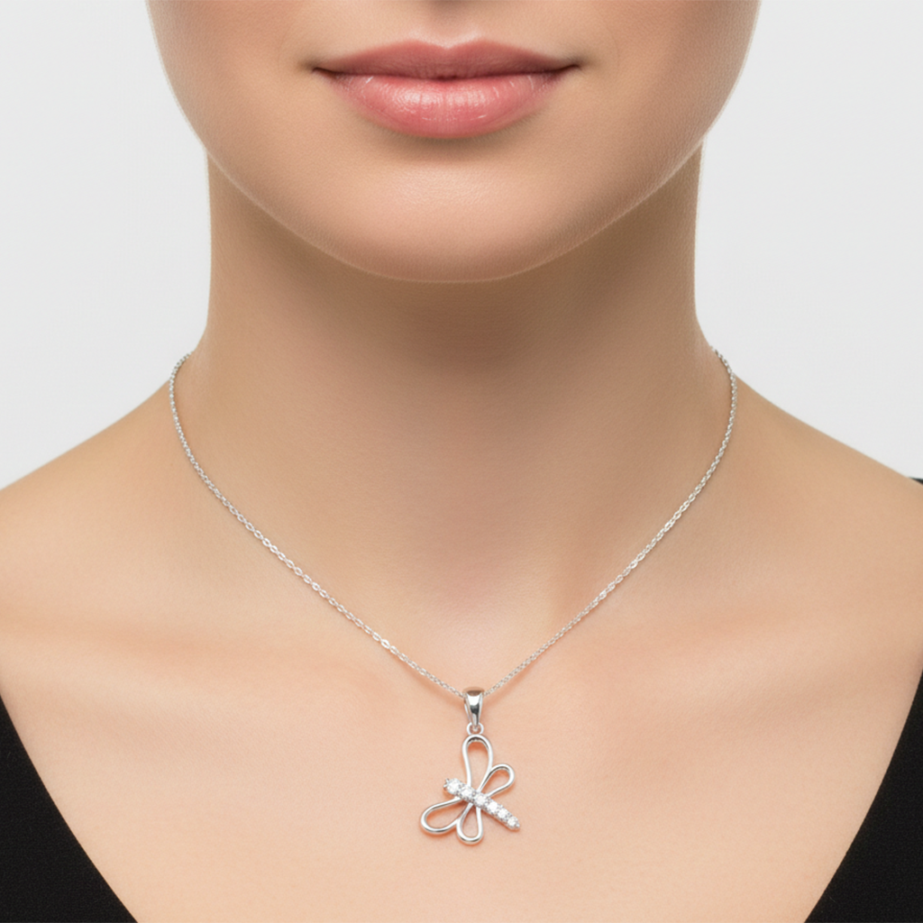 Dije Libelula con Circonias Plata .925