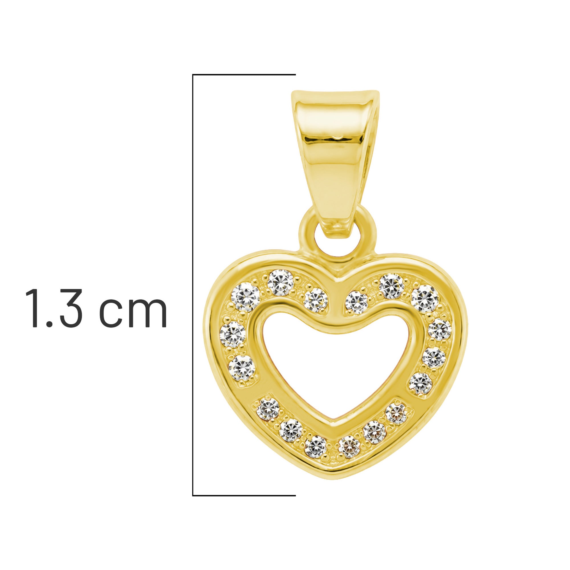 Dije Silueta de Corazon con Micro Circonias Oro 10K