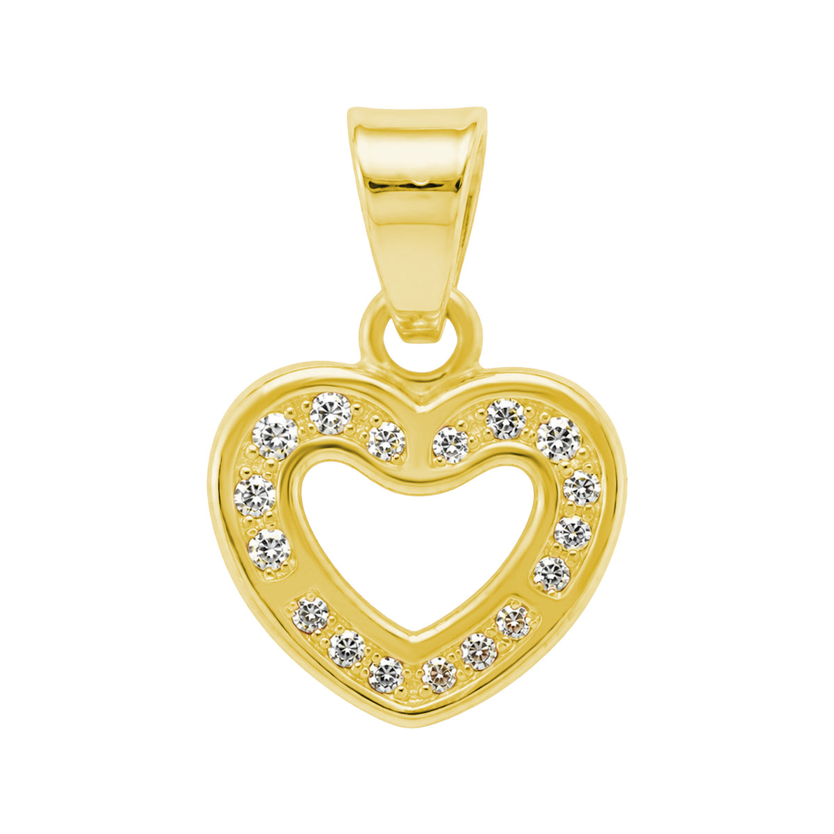 Dije Silueta de Corazon con Micro Circonias Oro 10K