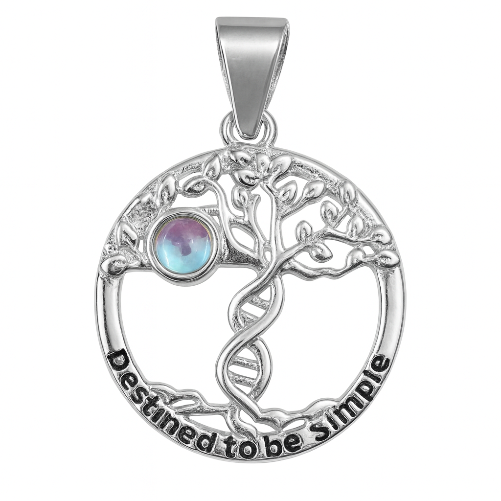 Dije Árbol de la Vida con Piedra Luna Plata .925