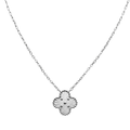 Collar Flor Inspirado Van C Flor Diamantado Plata .925 con Baño de Rodio
