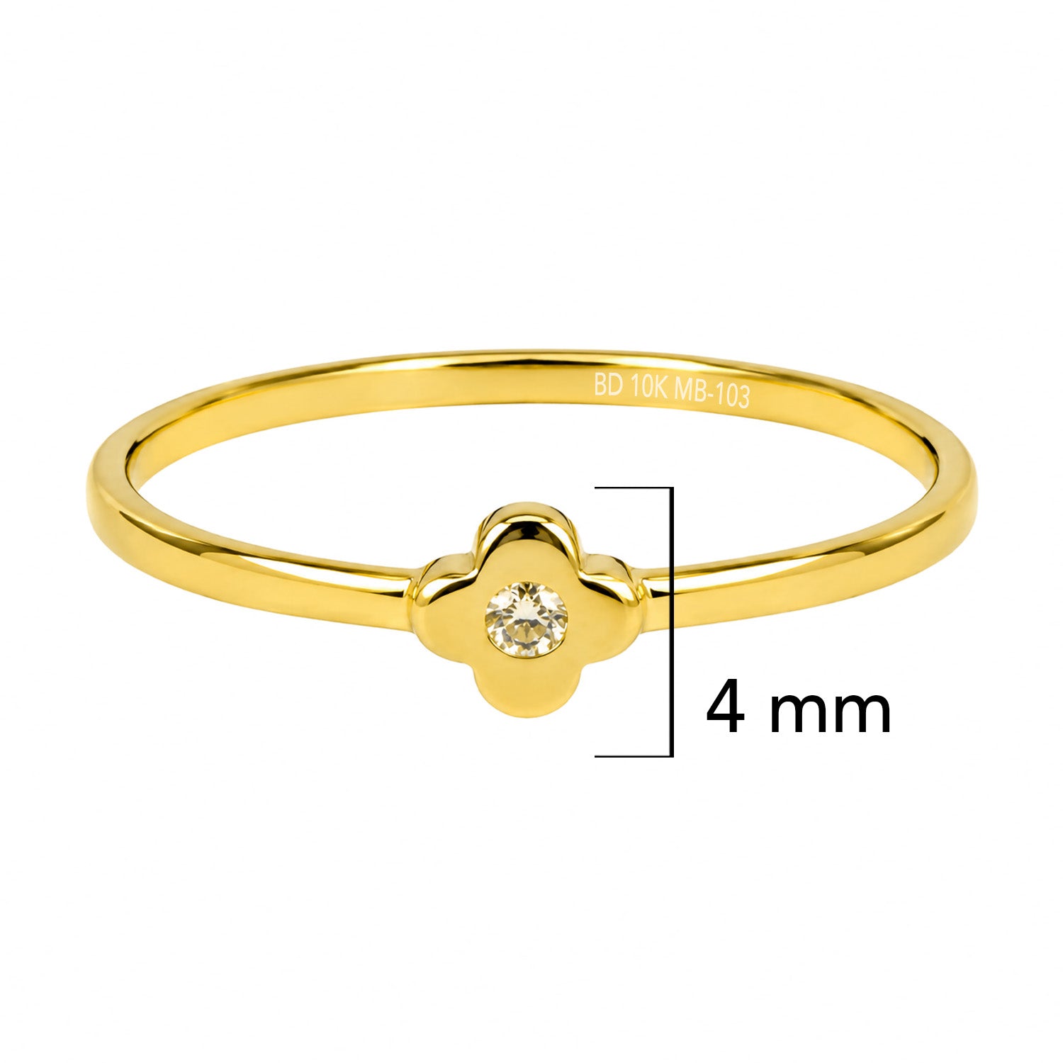 Anillo Flor Chica con Circonia Oro 10K