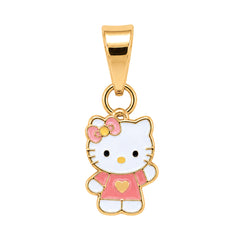 Dije Inspirado Hello Kitty con Esmalte Oro 10K