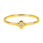 Anillo Flor Chica con Circonia Oro 10K