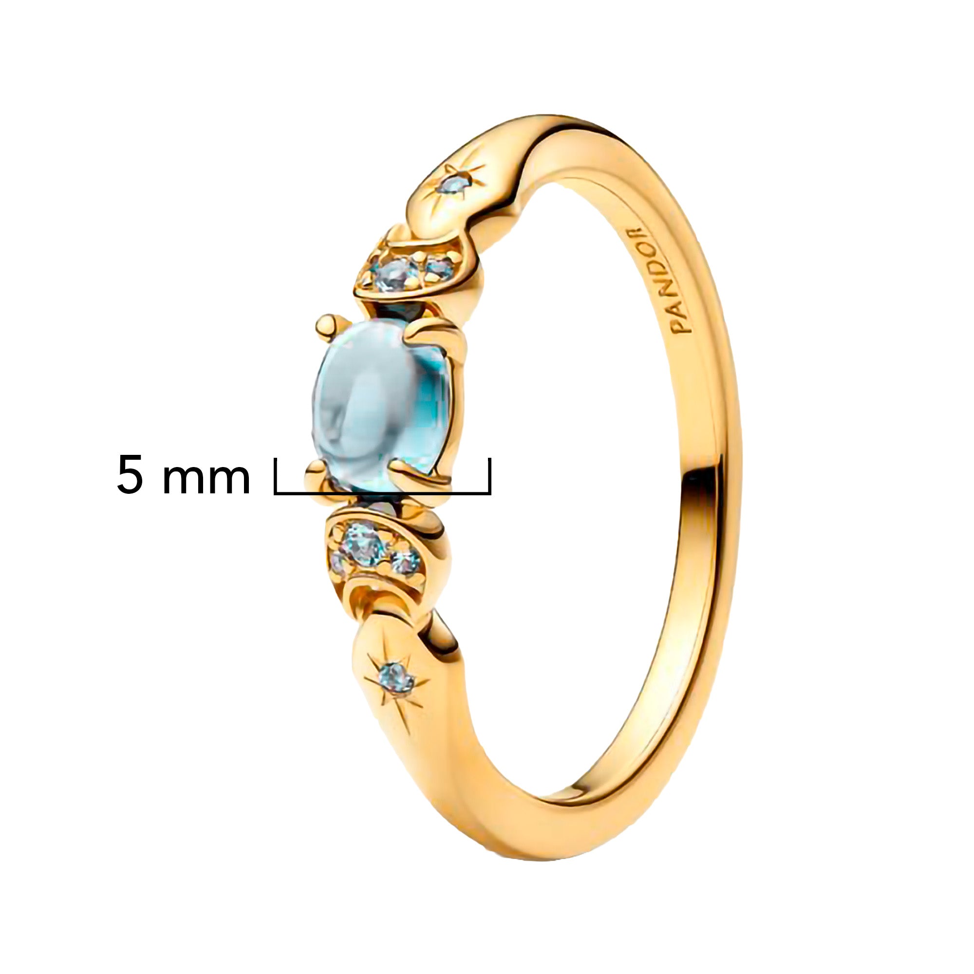 Anillo Pan 1:1 Princesa Jazmin, Plata .925 con Baño de Oro 18k