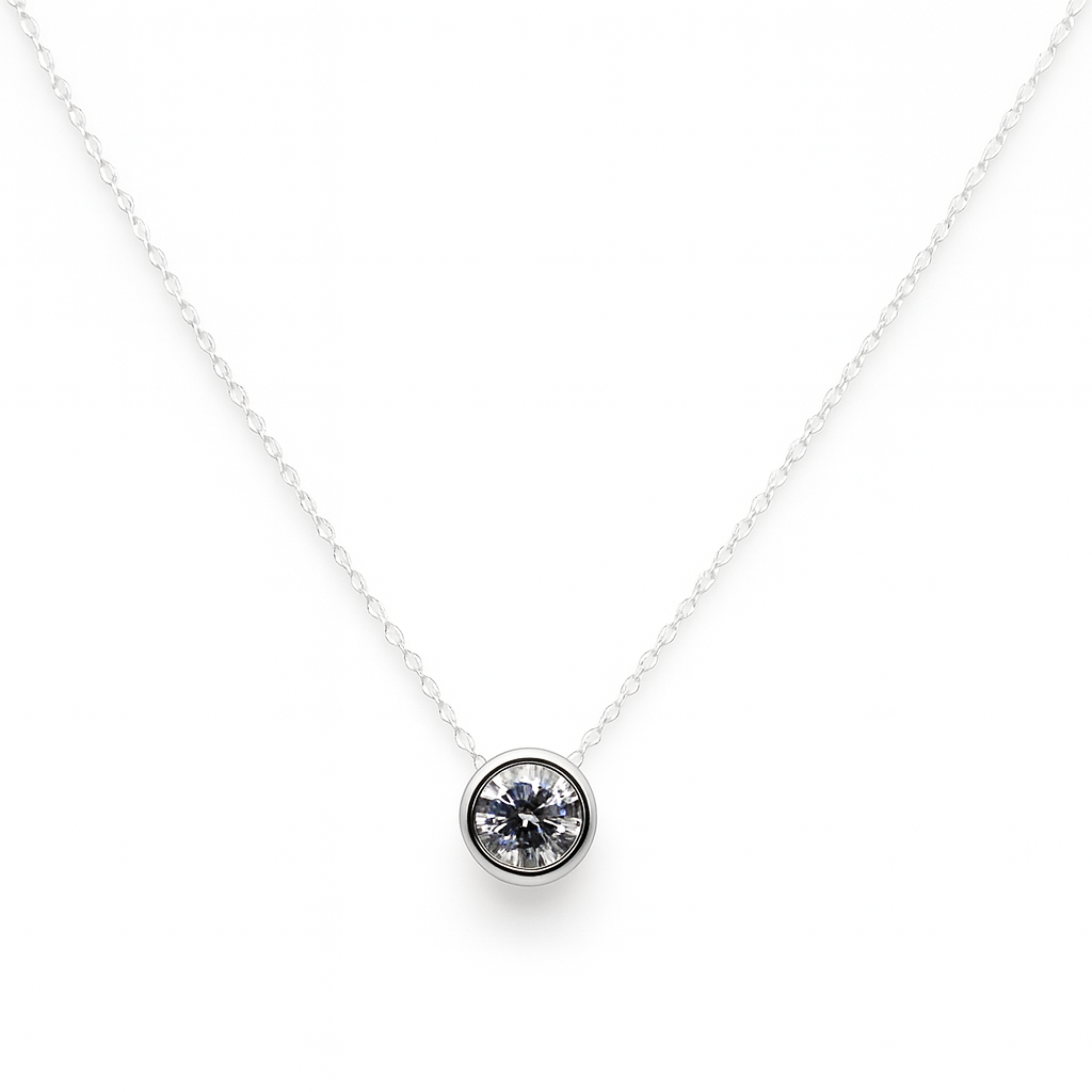 COLLAR CIRCONIA PLATA .925
