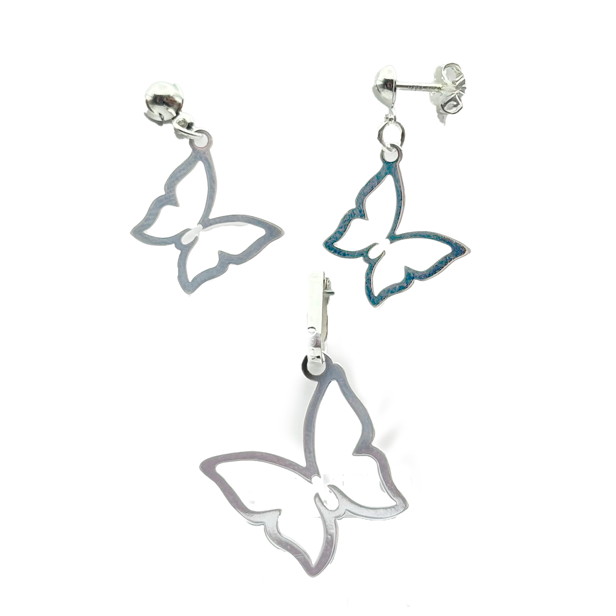 SET MARIPOSA PLATA .925