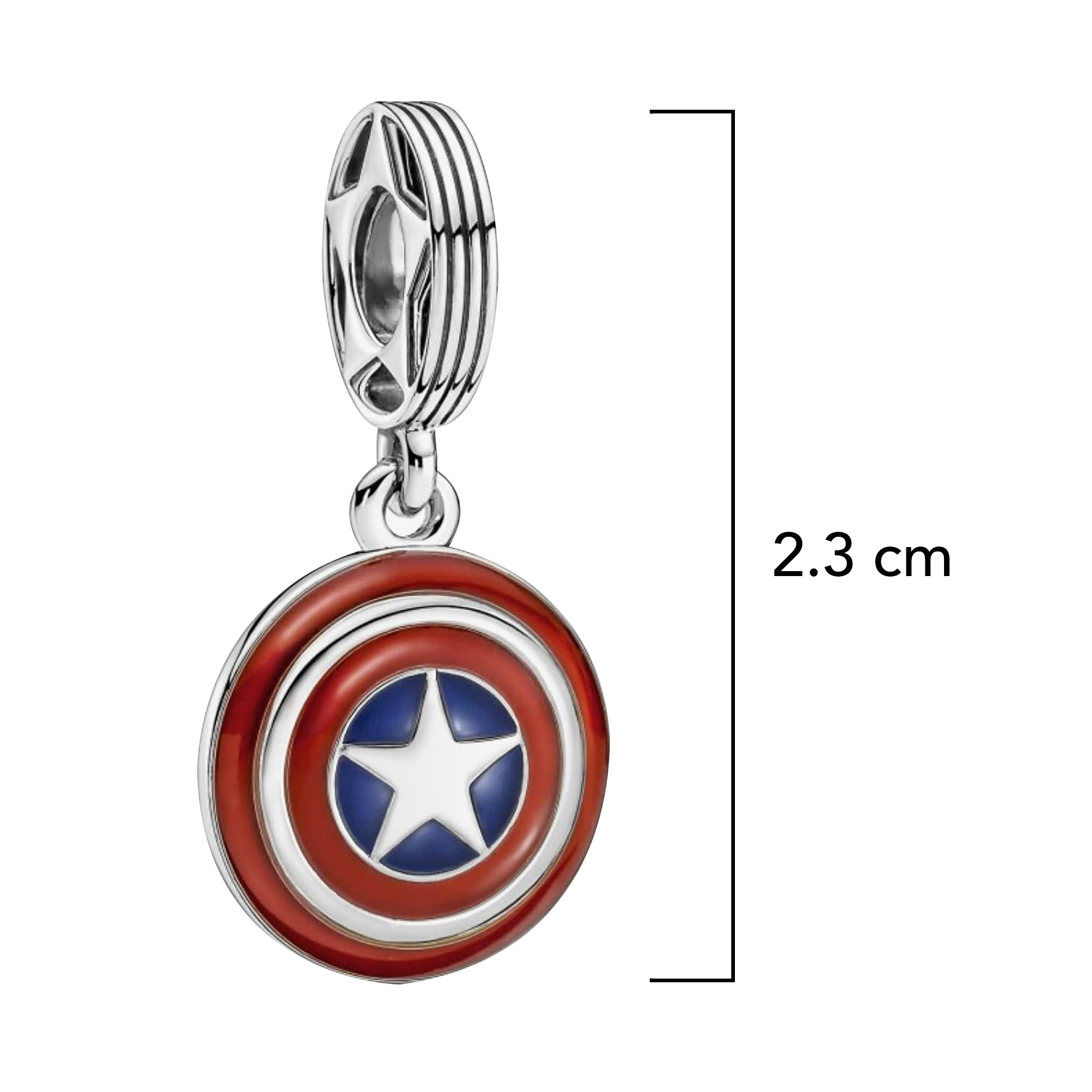 Charm Inspirado Pan 1:1 Escudo Capitan America Plata .925