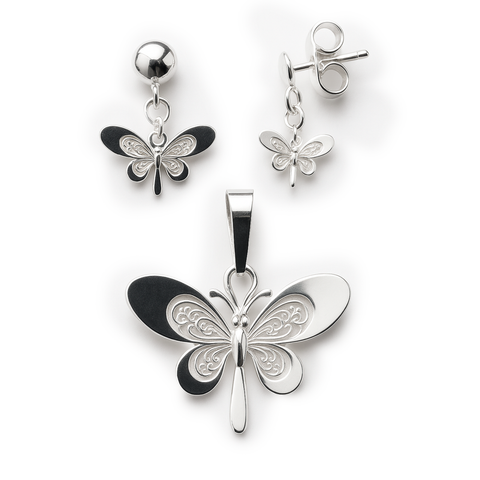 SET LIBELULA PLATA .925