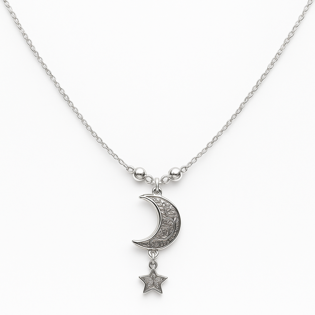 COLLAR LUNA PLATA .925