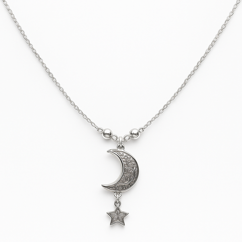 COLLAR LUNA PLATA .925