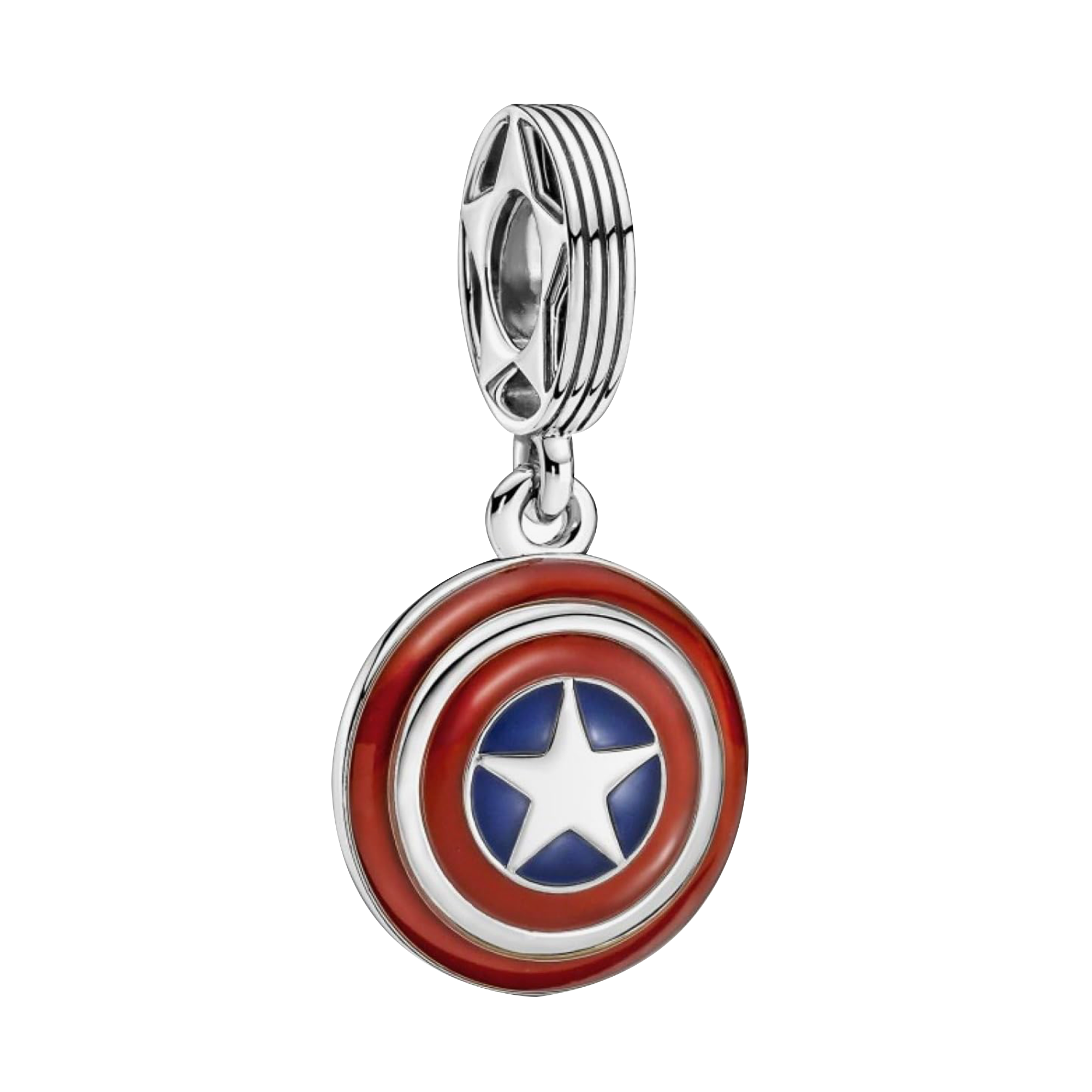 Charm Inspirado Pan 1:1 Escudo Capitan America Plata .925