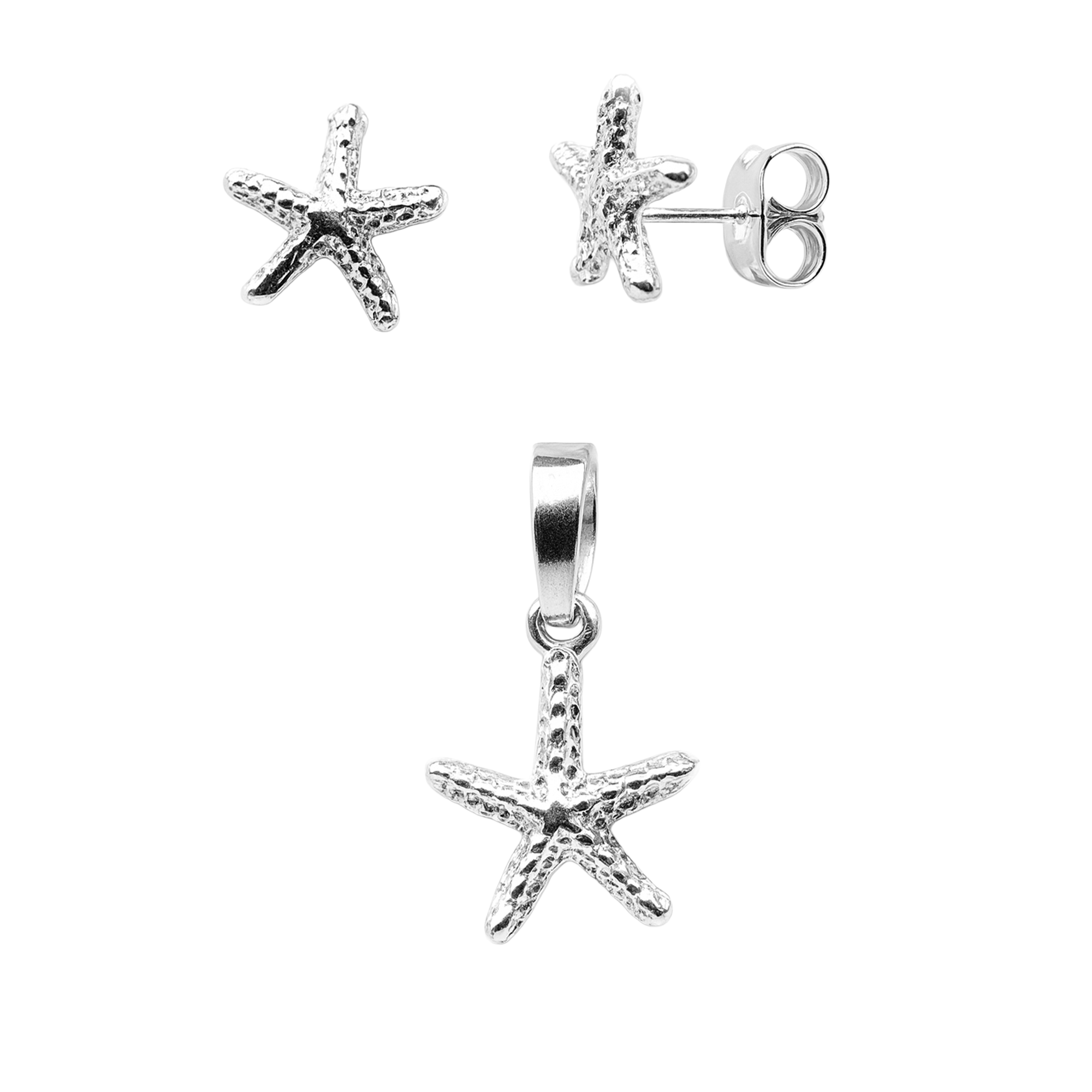 Juego Estrella de Mar Plata .925