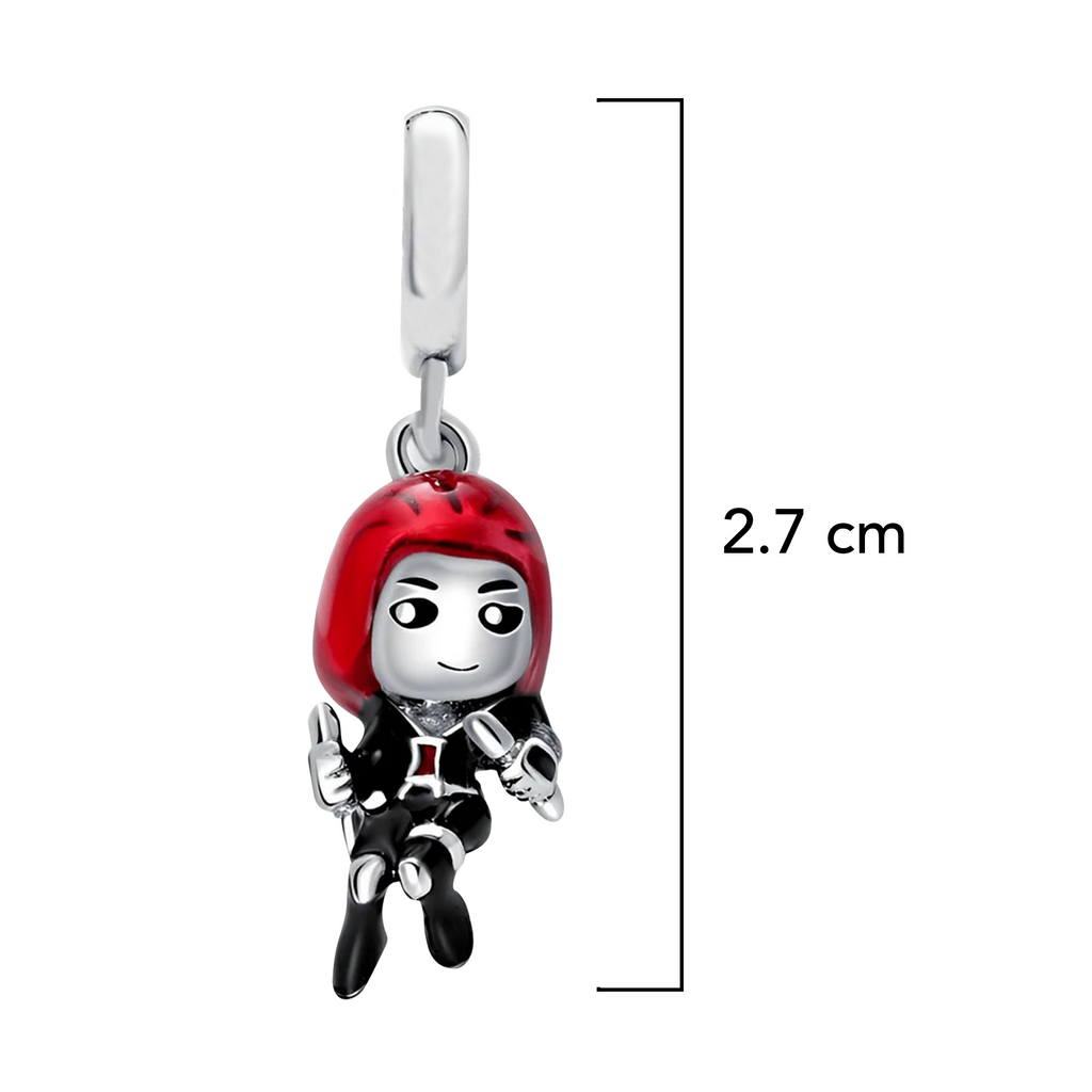 Charm Inspirado Pan 1:1 Viuda Negra Avengers Plata .925