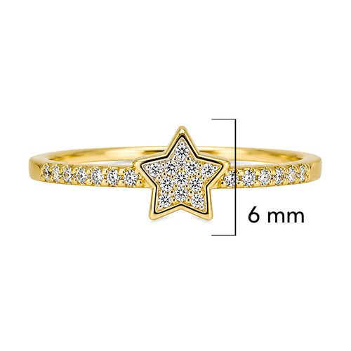 Anillo Estrella Con Micro Circonias Oro 10K