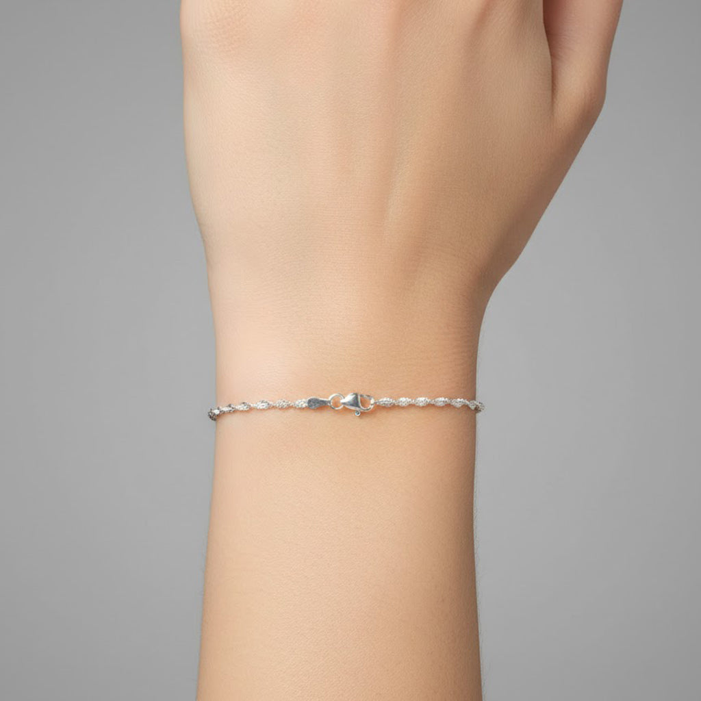 Pulsera Torzal Diamantada Plata .925