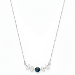 Collar Ciclo Lunar con Piedra Druzy Plata .925