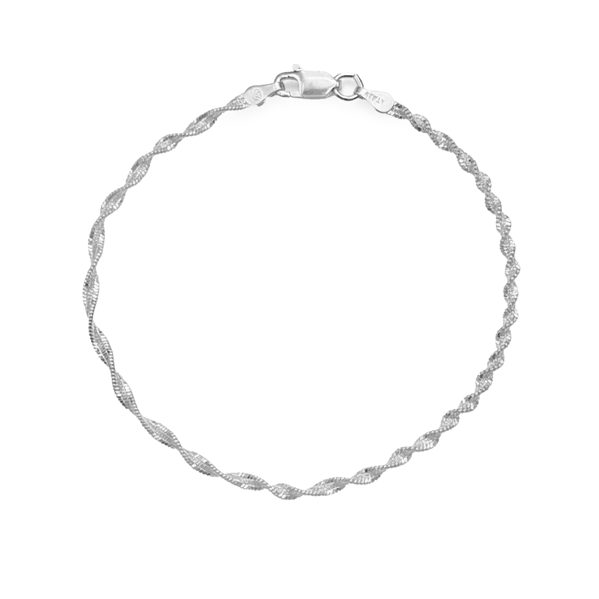 Pulsera Torzal Diamantada Plata .925