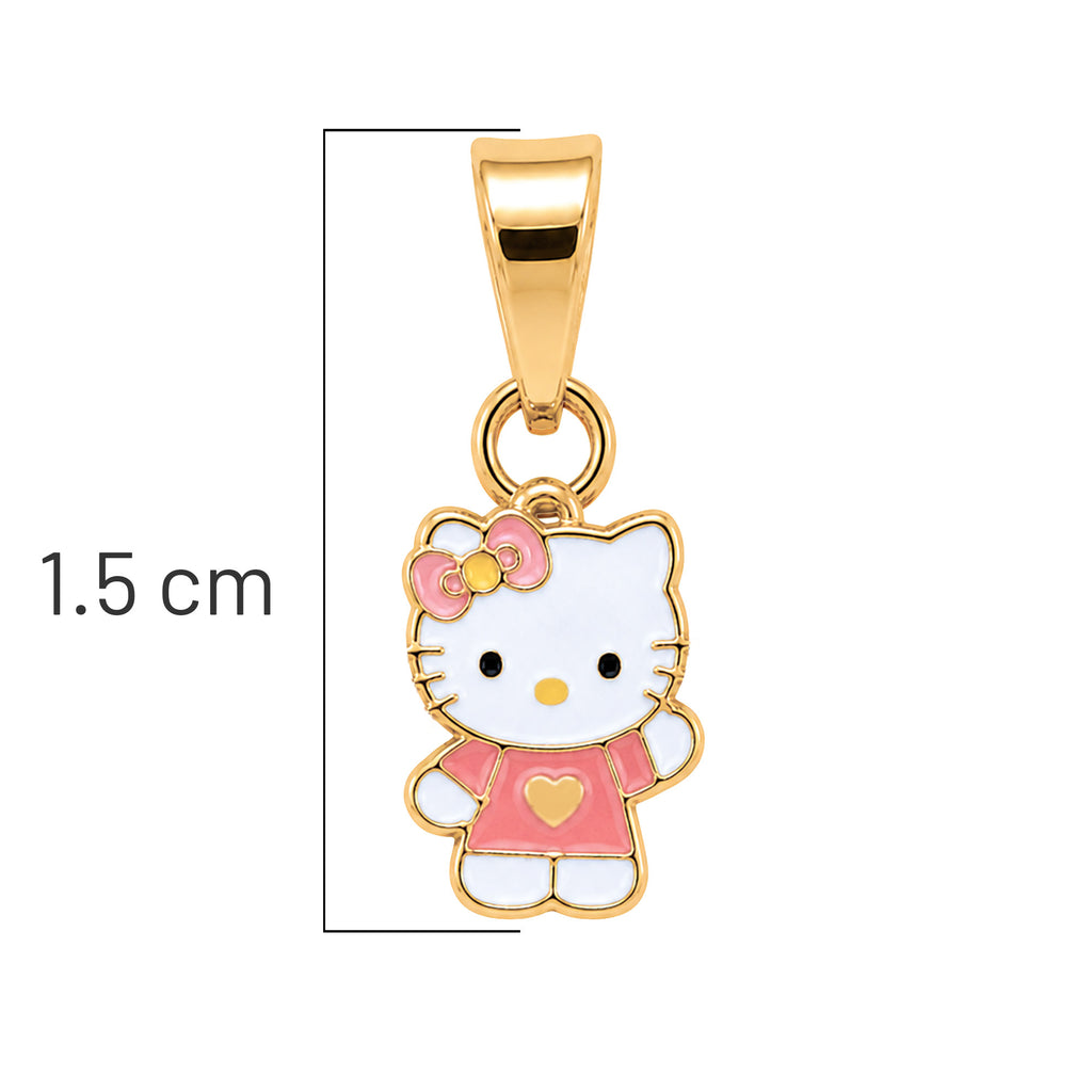 Dije Inspirado Hello Kitty con Esmalte Oro 10K