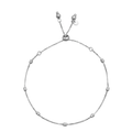 Pulsera Bolitas con Cadena Cubito Ajustable Plata .925