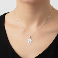 Dije Cruz de Caravaca con Circonias Plata .925