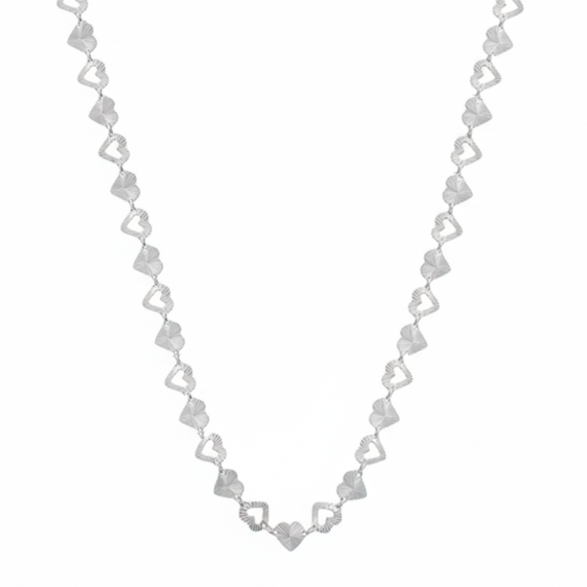 Collar Silueta de Corazones Diamantados Plata .925