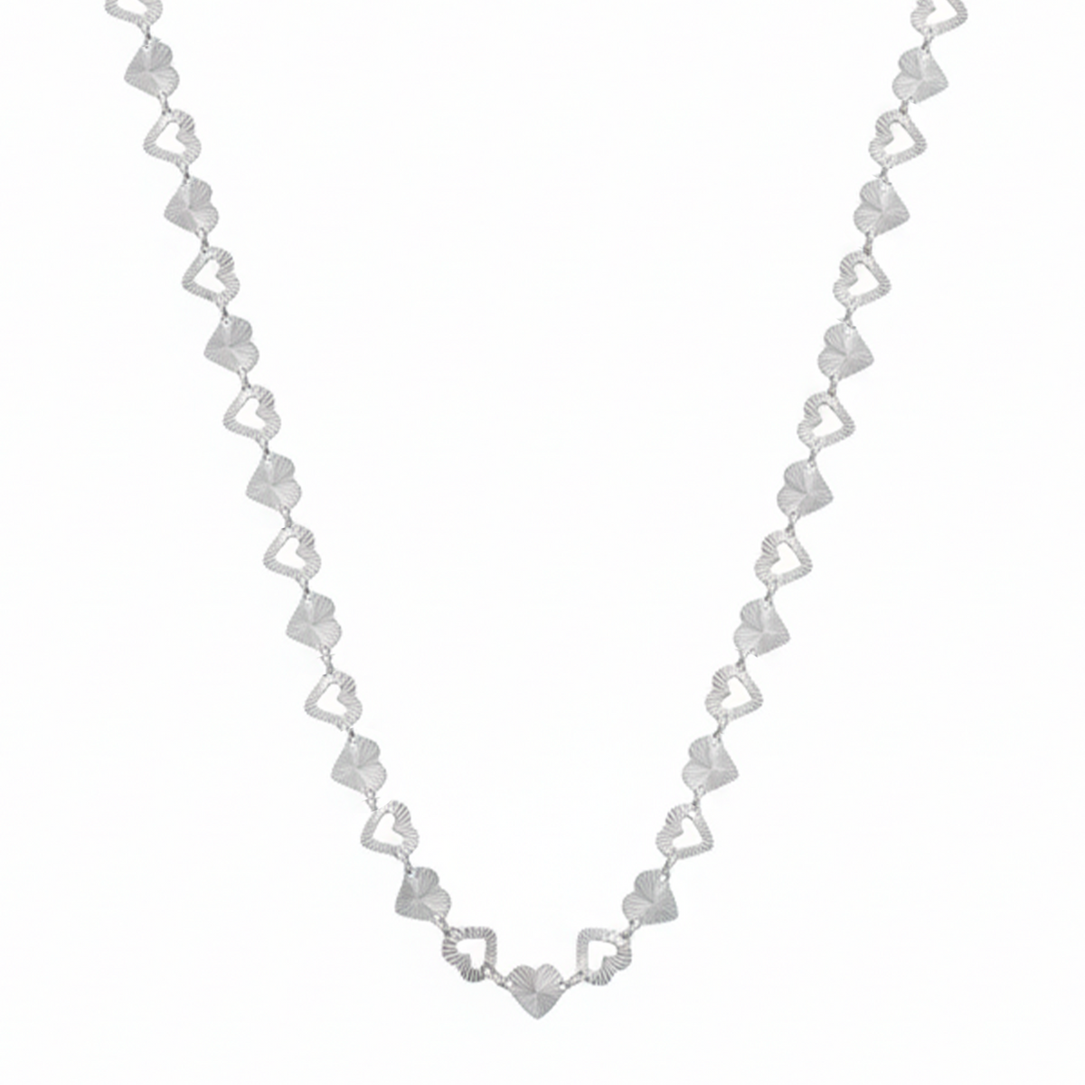 Collar Silueta de Corazones Diamantados Plata .925