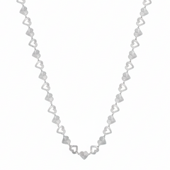 Collar Silueta de Corazones Diamantados Plata .925