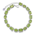 Pulsera Piedras Preciosas Peridoto con Extensión Plata .925 con Baño de Rodio