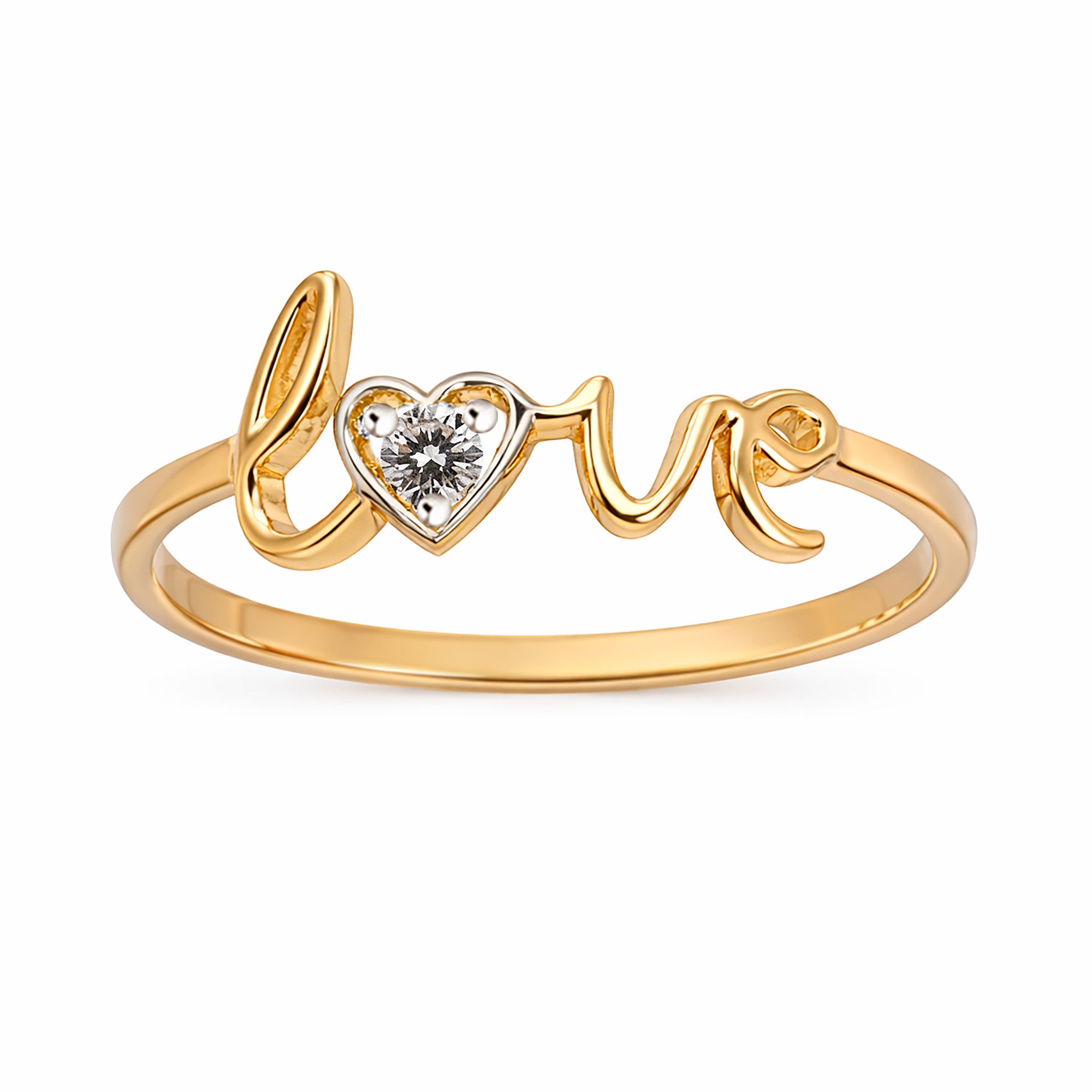 Anillo Love con Circonia Oro 10K