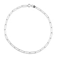 Tobillera Paper Clip Diamantada Plata .925