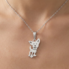 Dije de Perro Liso Plata .925