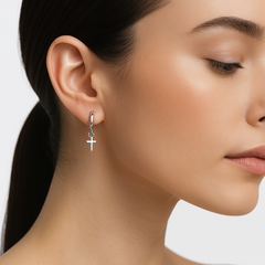 Huggies Cruz Lisa Plata .925 con Rodio