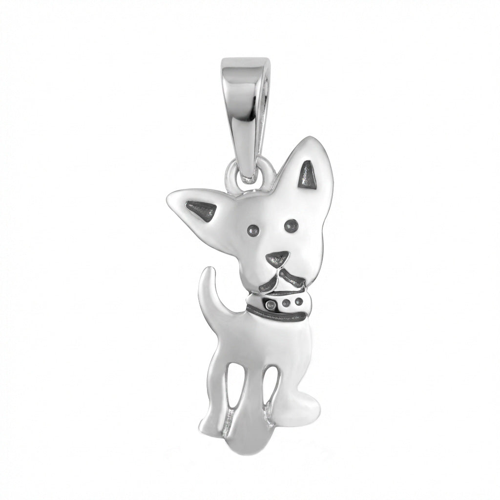 Dije de Perro Liso Plata .925