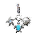 Charm Inspirado Pan 1:1 Perla Natural Tortuga y Estrella de Mar Plata .925