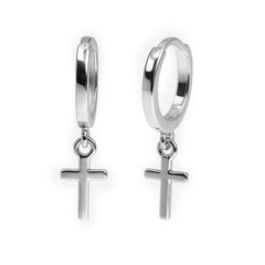 Huggies Cruz Lisa Plata .925 con Rodio