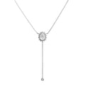 Collar Corbatero Cuarzo con Circonias Plata .925 con Baño de Rodio