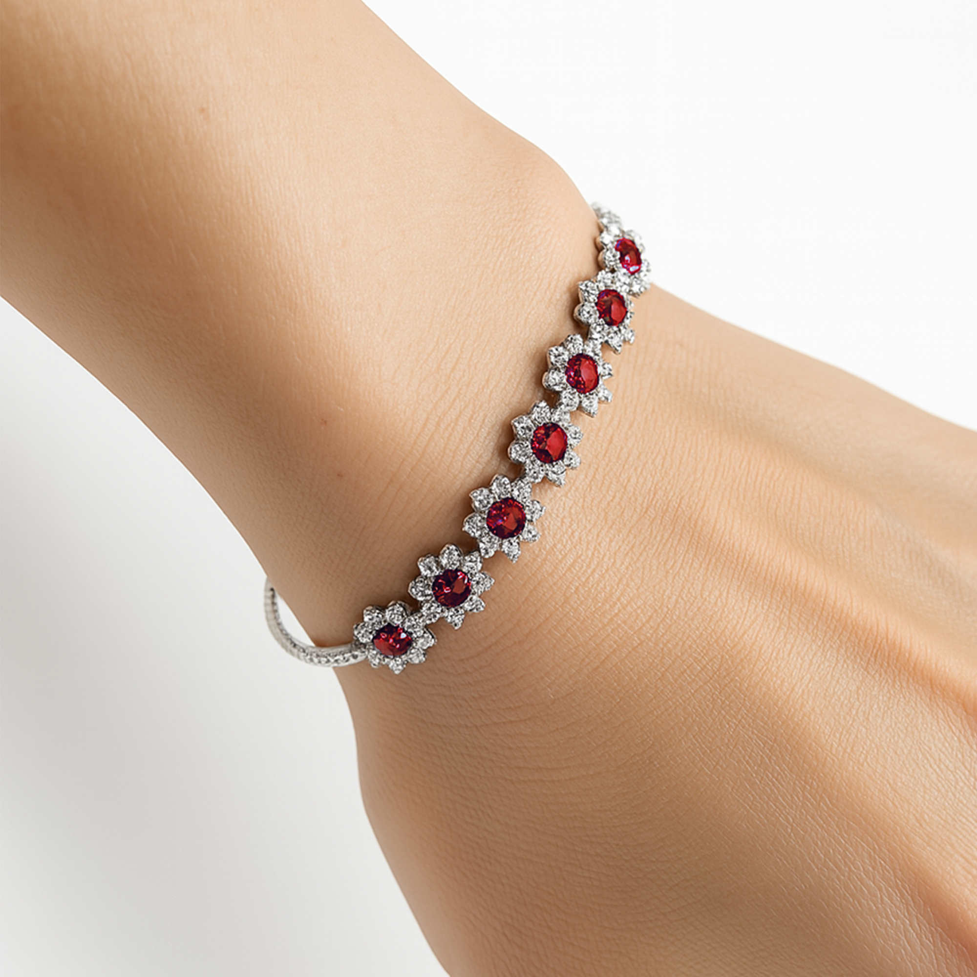 Pulsera flor Plata .925
