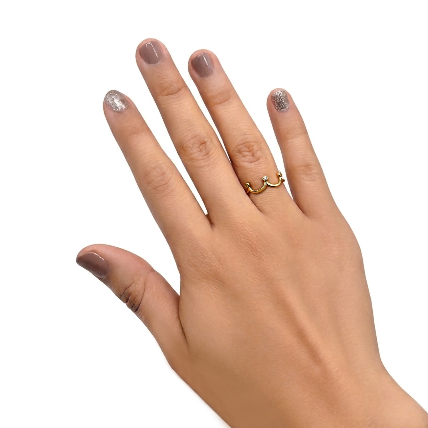 Anillo Corona con Micro Circonias Oro 10K