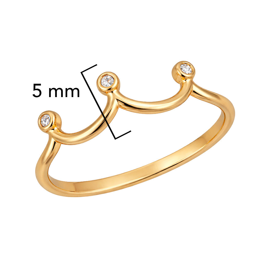 Anillo Corona con Micro Circonias Oro 10K