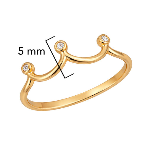 Anillo Corona con Micro Circonias Oro 10K
