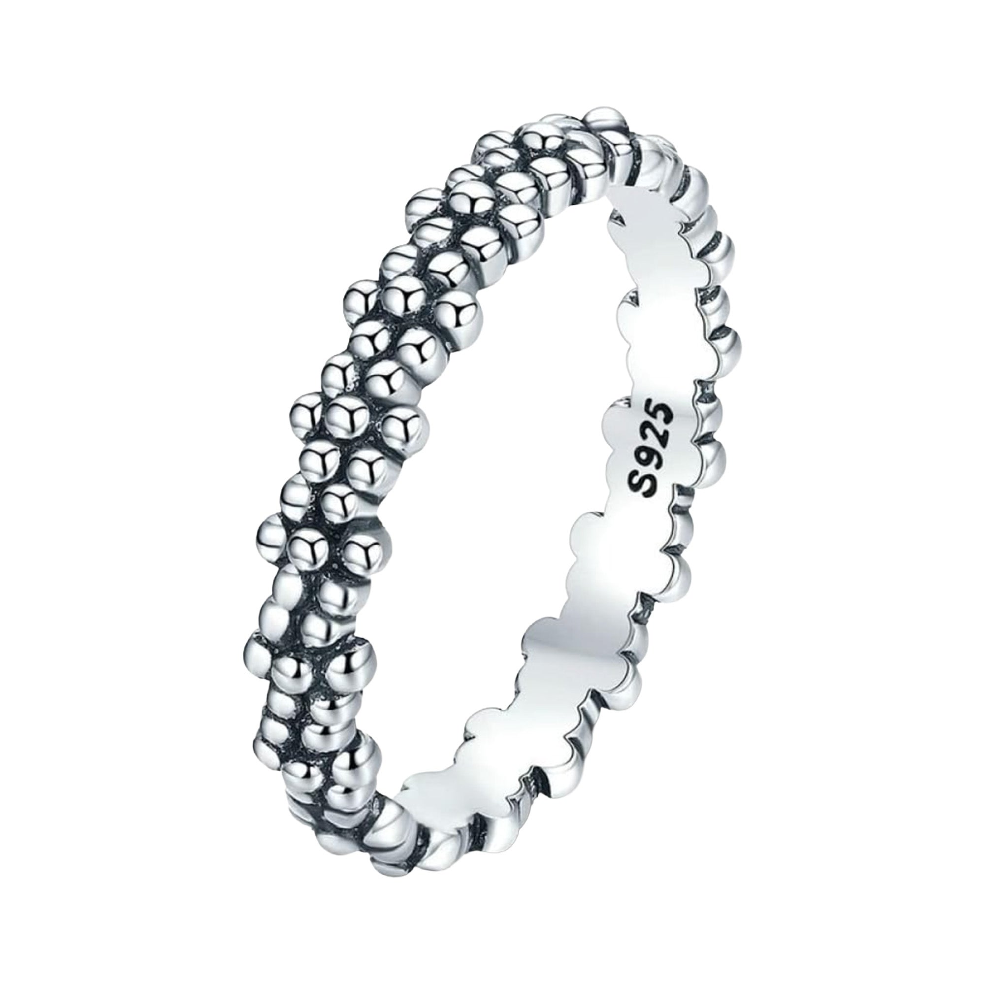 Anillo Inspirado Pan 1.1 Churumbela Flores Lisas Plata .925
